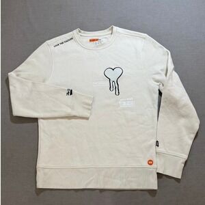 THDrama Cream Heart Graphic‎ Sweatshirt Pullover Crewneck Size S/P